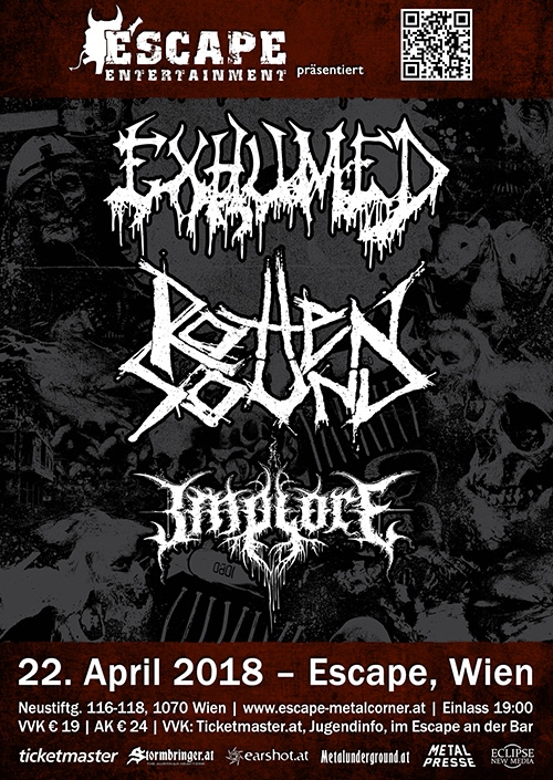 Exhumed, Rotten Sound, Implore