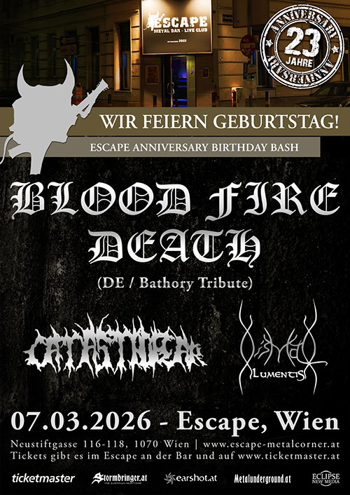 Escape Birthday Bash, Tag 2: Blood Fire Death, Catastrofear, Dismal Lumentis